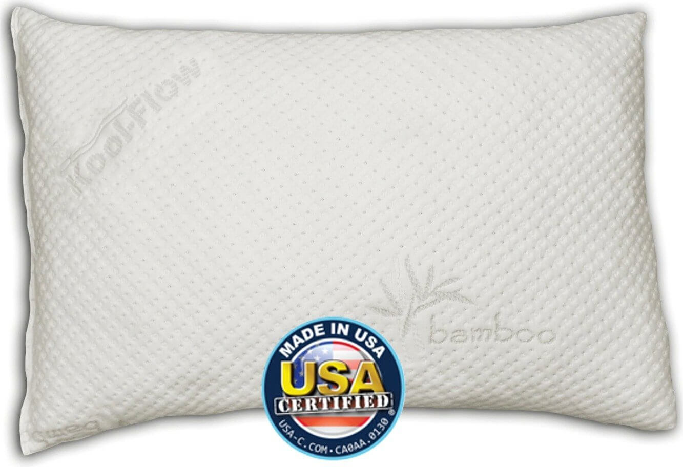 Queen Snuggle-Pedic Shredded Memory Foam Pillow w/ Bamboo Ultra-Luxury Cover 